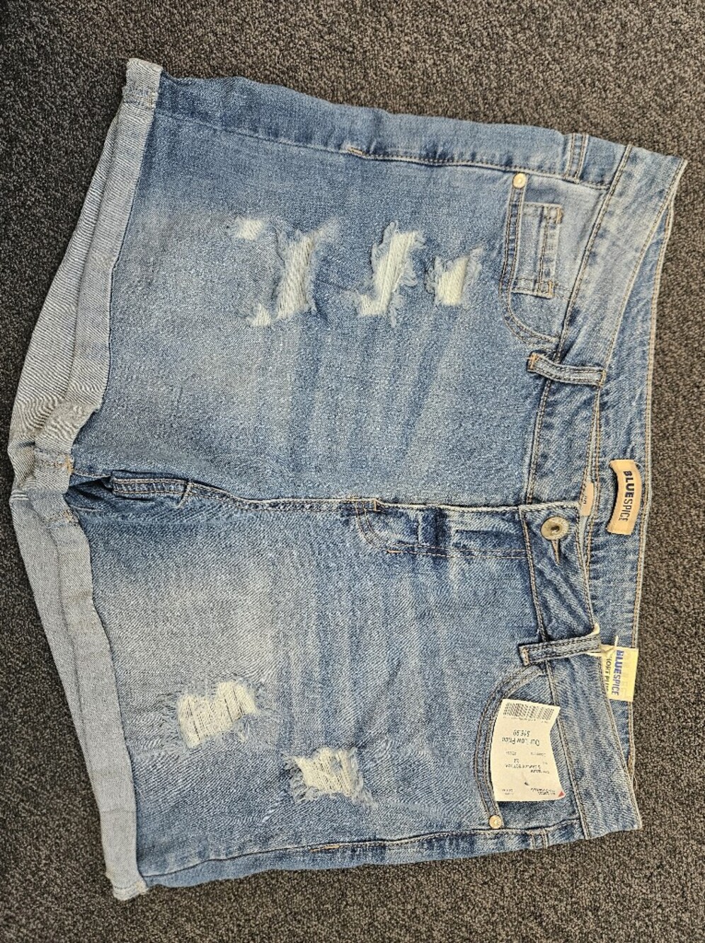Blue Spice Light Blue Distressed Denim Shorts